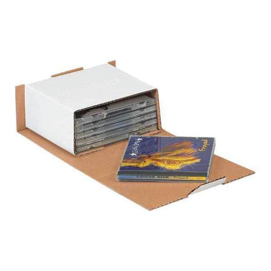 CD Mailers, 5 5/8" x 5" x 2 9/16", White, 50/Bundle