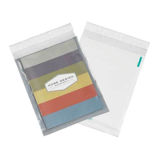 Clear View Poly Envelopes, 9" x 12", Clear/White, 500/Case