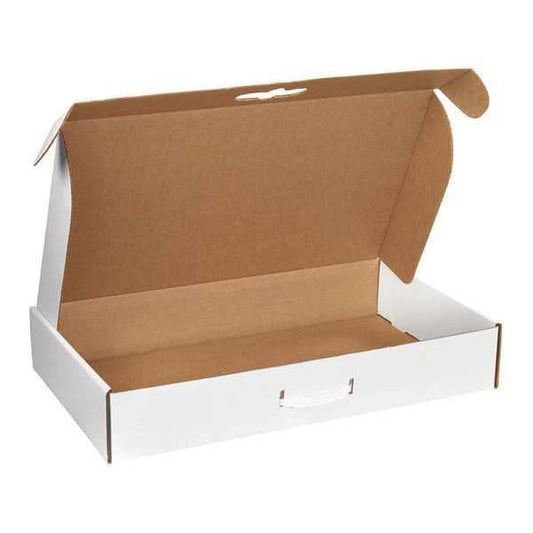 Corrugated Carrying Cases, 24" x 14" x 4", White, 10/Bundle