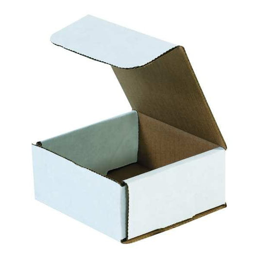 Corrugated Mailers, 4 3/8" x 4 3/8" x 2", White, 50/Bundle