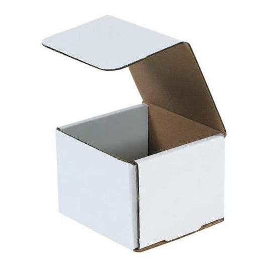Corrugated Mailers, 4 3/8" x 4 3/8" x 3 1/2", White, 50/Bundle
