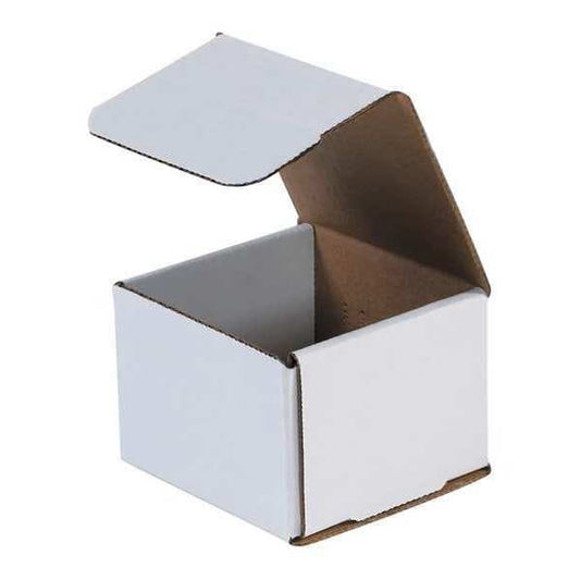 Corrugated Mailers, 4" x 4" x 3", White, 50/Bundle