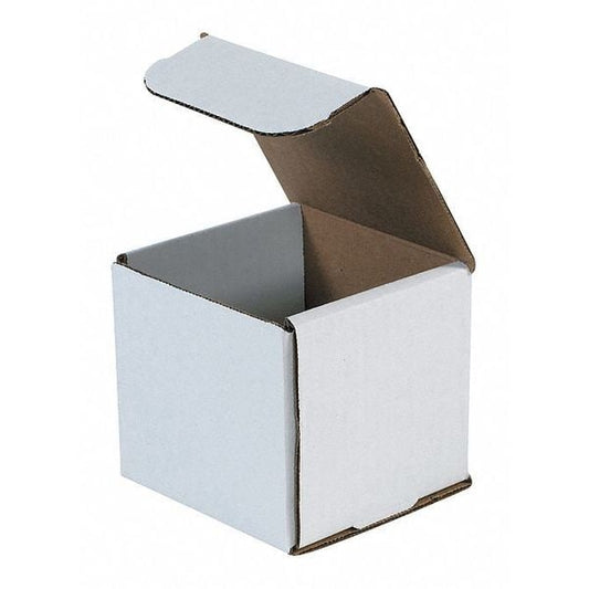 Corrugated Mailers, 4" x 4" x 4", White, 50/Bundle