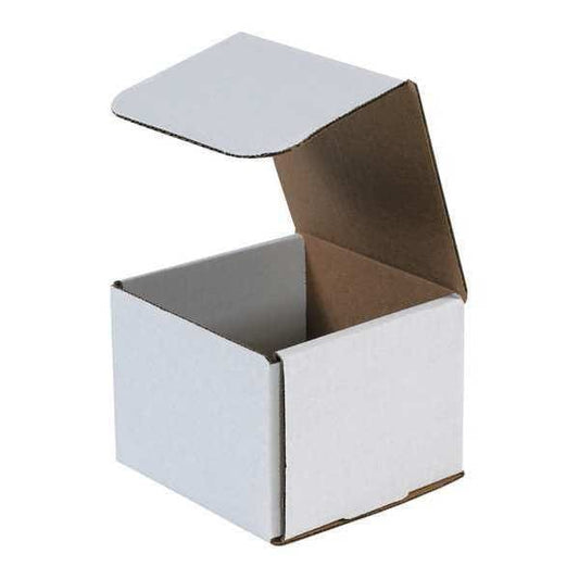 Corrugated Mailers, 5" x 5" x 4", White, 50/Bundle