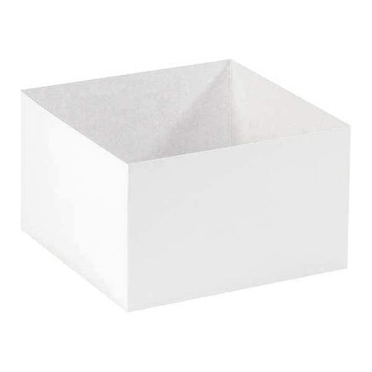 Deluxe Gift Box Bottoms, 10" x 10" x 6", White, 50/Case