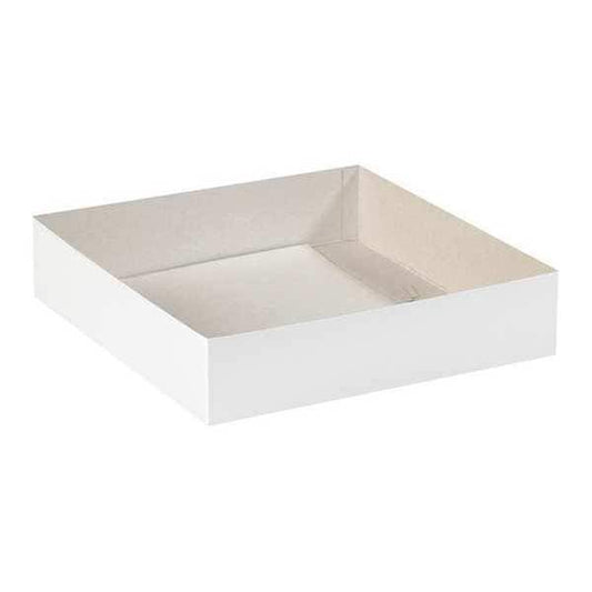 Deluxe Gift Box Bottoms, 14" x 14" x 3", White, 50/Case