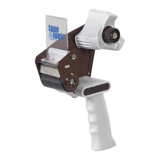 Deluxe Carton Sealing Tape Dispenser, 2", Brown/Wht