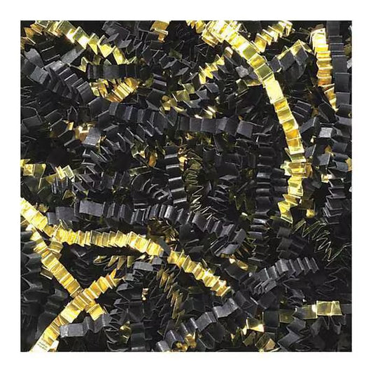 Crinkle Paper, 10 lb., Black/Gold, 1/Case