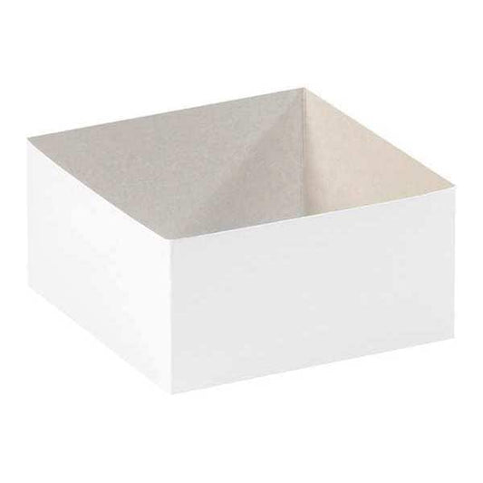 Deluxe Gift Box Bottoms, 6" x 6" x 3", White, 50/Case