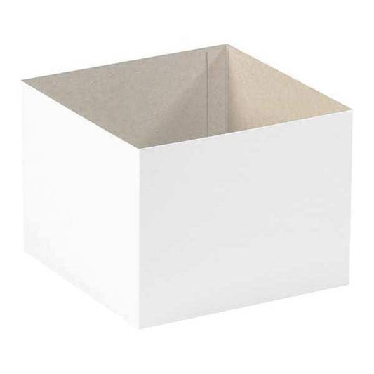 Deluxe Gift Box Bottoms, 8" x 8" x 6", White, 50/Case