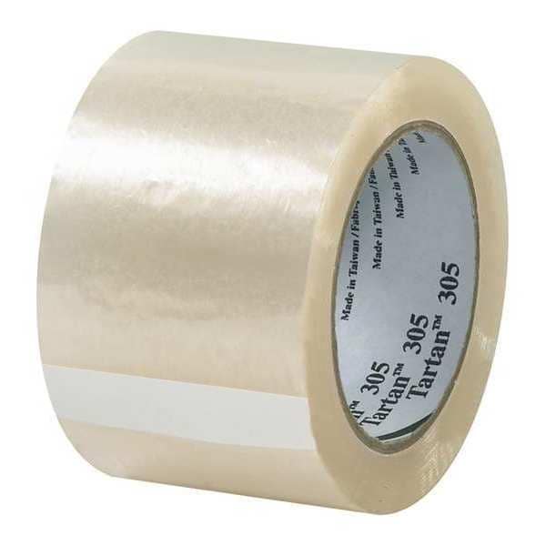 3M™ 305 Carton Sealing Tape, 1.8 Mil, 3" x 110 yds., Clear, 24/Case