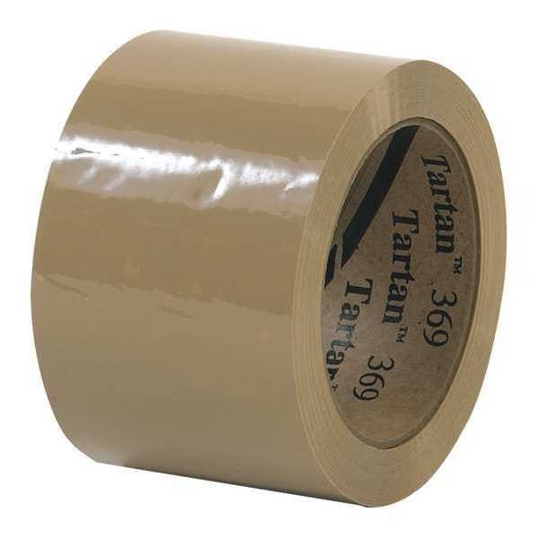 3M™ 369 Carton Sealing Tape, 1.6 Mil, 3" x 110 yds., Tan, 24/Case