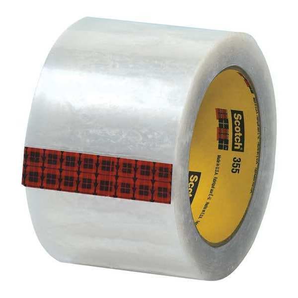 3M™ 355 Carton Sealing Tape, 3.5 Mil, 3" x 55 yds., Clear, 6/Case