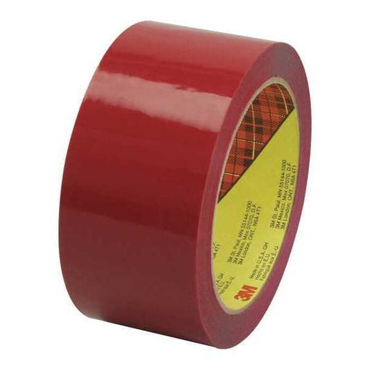 3M™ 373 Carton Sealing Tape, 2.5 Mil, 2" x 55 yds., Red, 6/Case