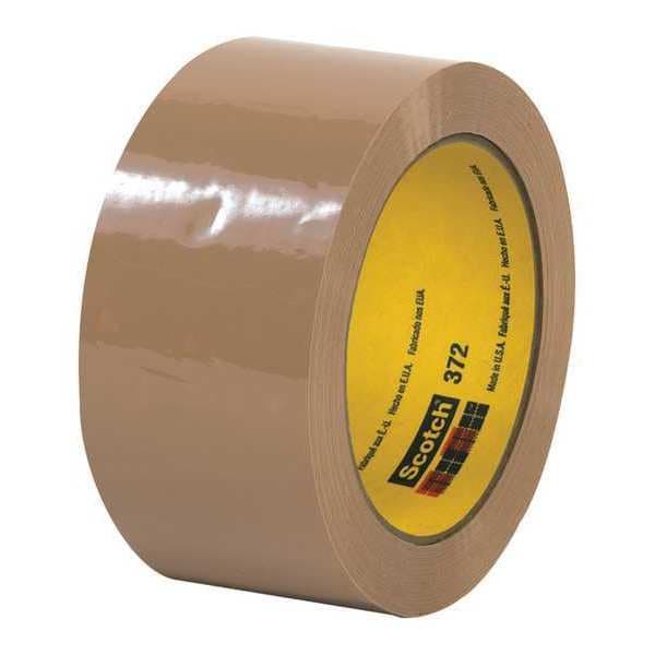3M™ 372 Carton Sealing Tape, 2.2 Mil, 2" x 55 yds., Tan, 6/Case