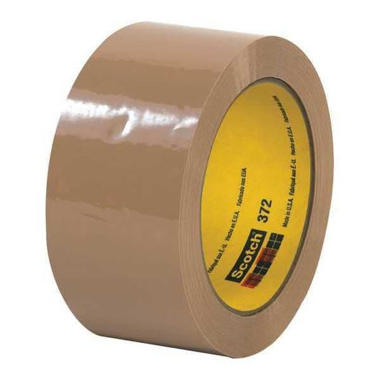 3M™ 372 Carton Sealing Tape, 2.2 Mil, 2" x 55 yds., Tan, 6/Case