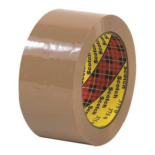3M™ 375 Carton Sealing Tape, 3.1 Mil, 2" x 55 yds., Tan, 6/Case