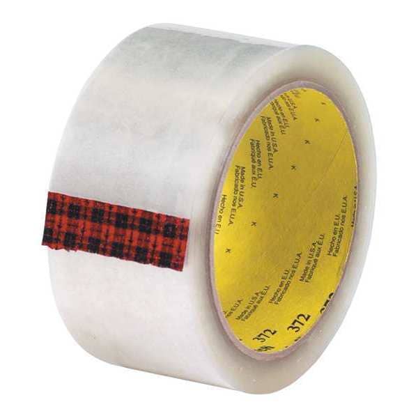 3M™ 372 Carton Sealing Tape, 2.2 Mil, 2" x 110 yds., Clear, 36/Case