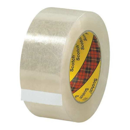 3M™ 313 Carton Sealing Tape, 2.5 Mil, 2" x 110 yds., Clear, 6/Case