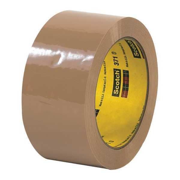 3M™ 371 Carton Sealing Tape, 1.9 Mil, 2" x 110 yds., Tan, 6/Case