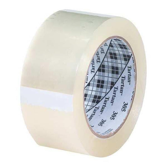 3M™ 305 Carton Sealing Tape, 1.8 Mil, 2" x 110 yds., Clear, 6/Case