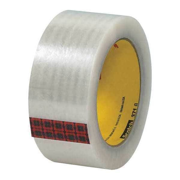 3M™ 371 Carton Sealing Tape, 1.9 Mil, 2" x 110 yds., Clear, 36/Case