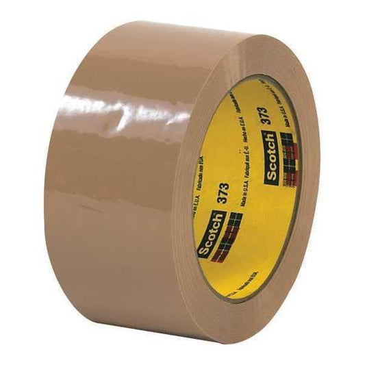 3M™ 373 Carton Sealing Tape, 2.5 Mil, 2" x 55 yds., Tan, 36/Case