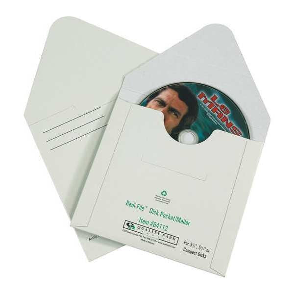 Fibreboard CD Mailers, 5 1/8" x 5", White, 100/Case