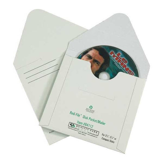 Fibreboard CD Mailers, 5 1/8" x 5", White, 100/Case