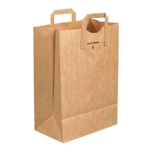 12" x 7" x 17" Flat Handle Grocery Bags, PK 300