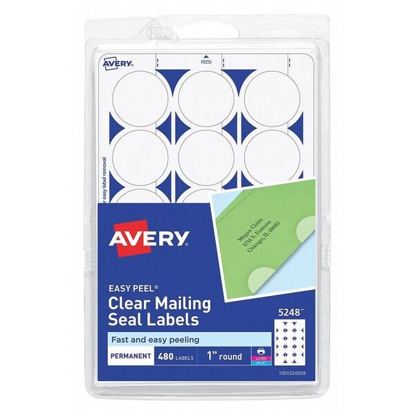 Mailing Labels, Clear, PK480