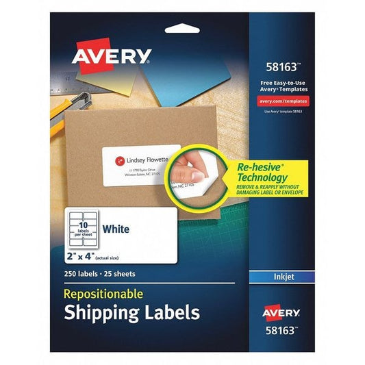 Mailing Labels, 10Up, White, PK25