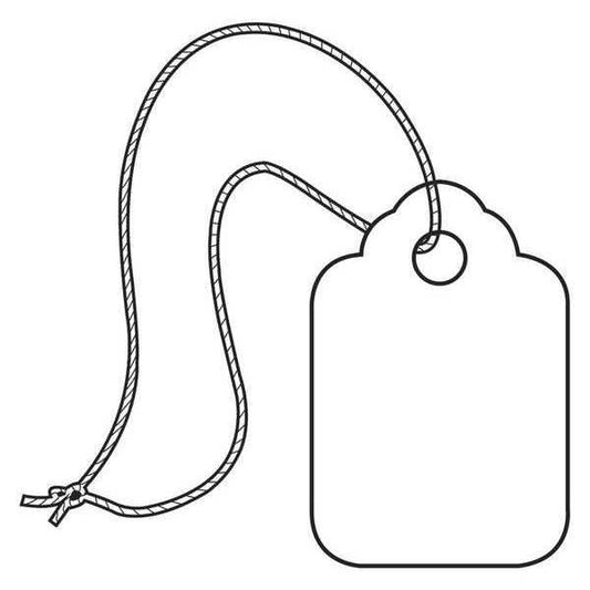 Merchandise Tags, Pre-Strung, 3/4" x 1 3/32", White, 1000/Case