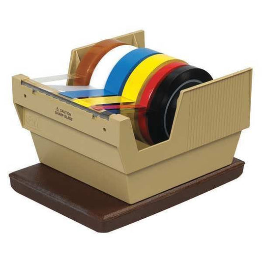 Tape Dispenser, Multi-Roll, Tan, 6" Max. Tape Width. Plastic, Tan