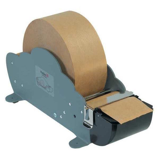 Paper Tape Dispenser, Pull and Tear, 6" Max. Tape Width. Metal, Gray