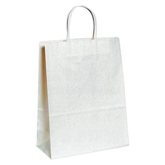Paper Shopping Bags, 10" x 5" x 13", White, 250/Case