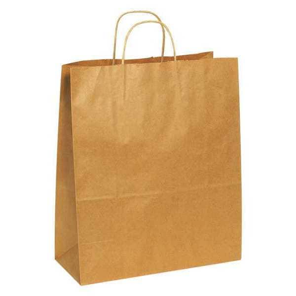 Paper Shopping Bags, 13" x 6" x 15 3/4", Kraft, 250/Case