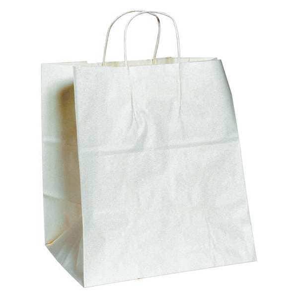 Paper Shopping Bags, 14" x 10" x 16 1/4", White, 200/Case