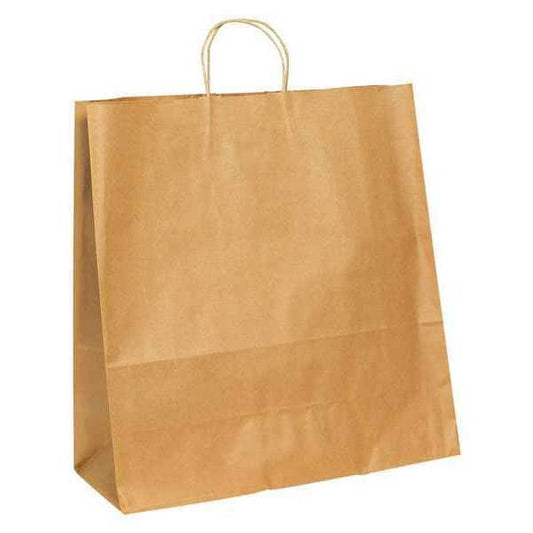 Paper Shopping Bags, 18 x 7 x 18", Kraft, 200/Case
