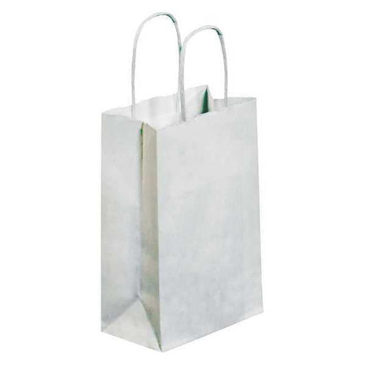 Paper Shopping Bags, 5 1/2" x 3 1/4" x 8 3/8", White, 250/Case