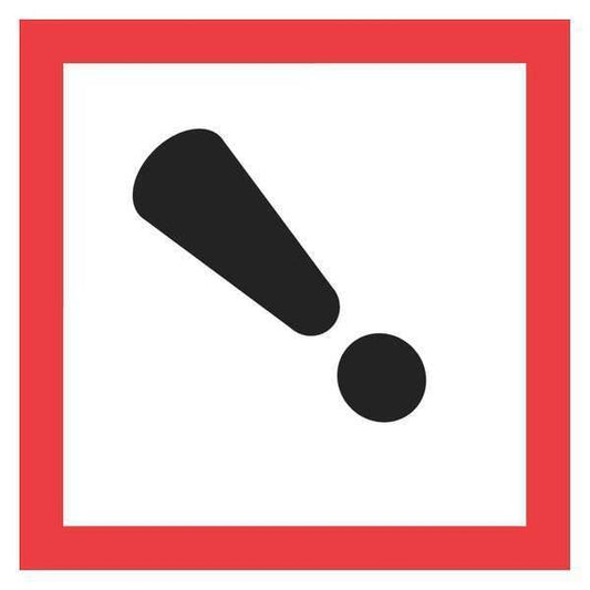 Tape Logic® Pictogram Labels, "Exclamation Mark, 2" x 2", Red/White/Black, 500/Roll