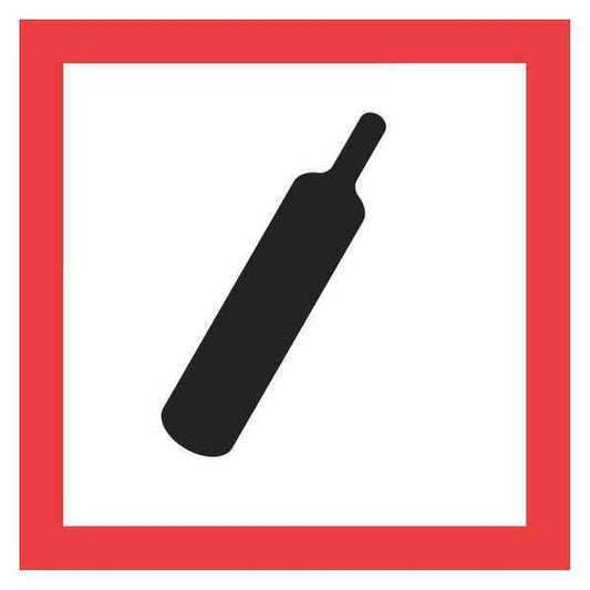 Tape Logic® Pictogram Labels, "Gas Cylinder, 2" x 2", Red/White/Black, 500/Roll