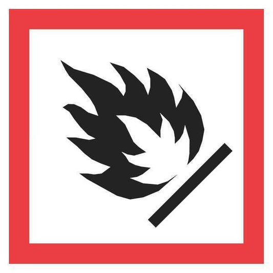 Tape Logic® Pictogram Labels, "Flame, 2" x 2", Red/White/Black, 500/Roll