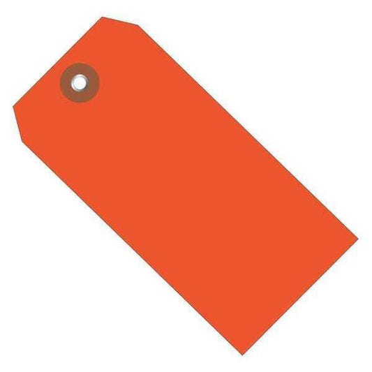 Plastic Shipping Tags, 4 3/4" x 2 3/8", Orange, 100/Case