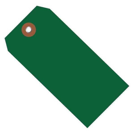 Plastic Shipping Tags, 4 3/4" x 2 3/8", Green, 100/Case