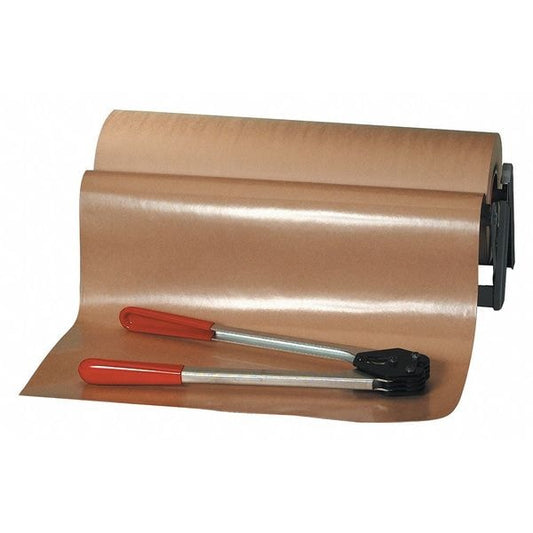 Poly Coated Kraft Paper Roll, 50#, 12" x 600', Kraft, 1 Roll