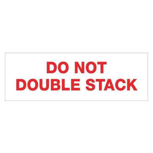 Tape Logic® Pre-Printed Carton Sealing Tape, "Do Not Double Stack...", 2.2 Mil, 2" x 110 yds., Red/White, 18/Case