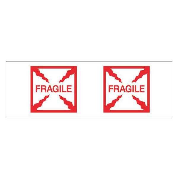 Tape Logic® Pre-Printed Carton Sealing Tape, "Fragile (Box)", 2.2 Mil, 2" x 55 yds., Red/White, 18/Case