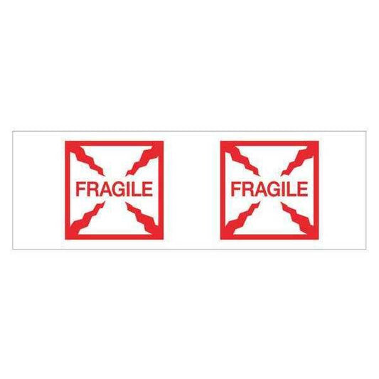 Tape Logic® Pre-Printed Carton Sealing Tape, "Fragile (Box)", 2.2 Mil, 2" x 55 yds., Red/White, 18/Case