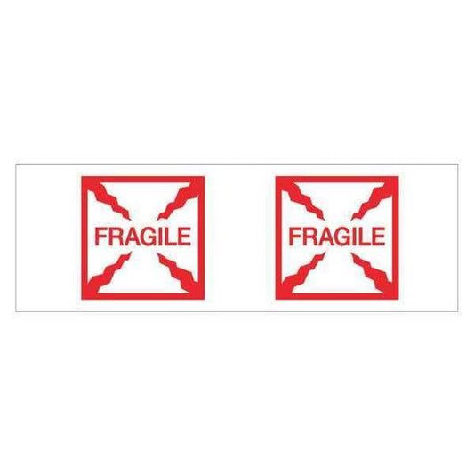 Tape Logic® Pre-Printed Carton Sealing Tape, "Fragile (Box)", 2.2 Mil, 2" x 55 yds., Red/White, 36/Case